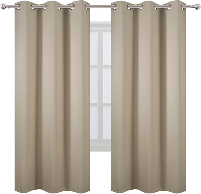 LEMOMO Beige Thermal Blackout Curtains/42 x 72 Inch/Set of 2 Panels Room - Image 2