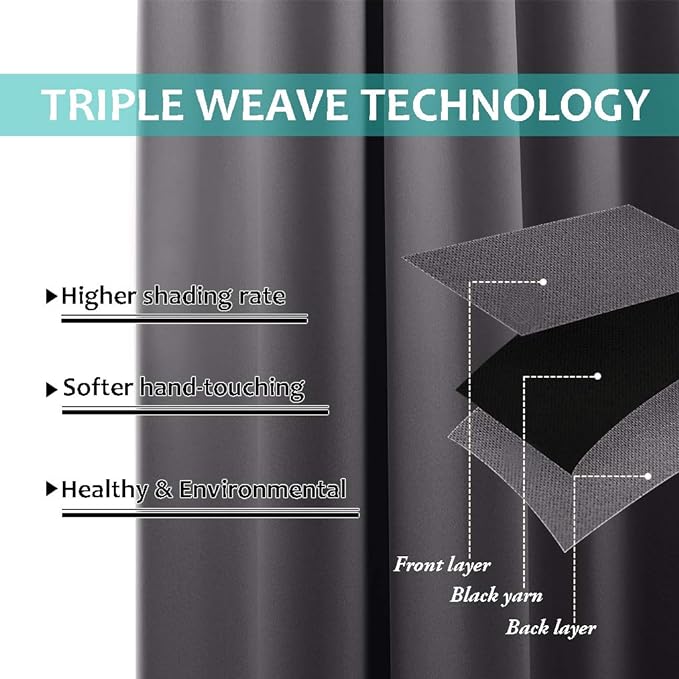 NICETOWN Total Shade Curtains and Draperies, Heavy-Duty Full Light Shading - Image 5