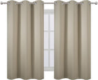 LEMOMO Beige Blackout Curtains 34 x 54 Inch Length/Set of 2 Curtain - Image 2