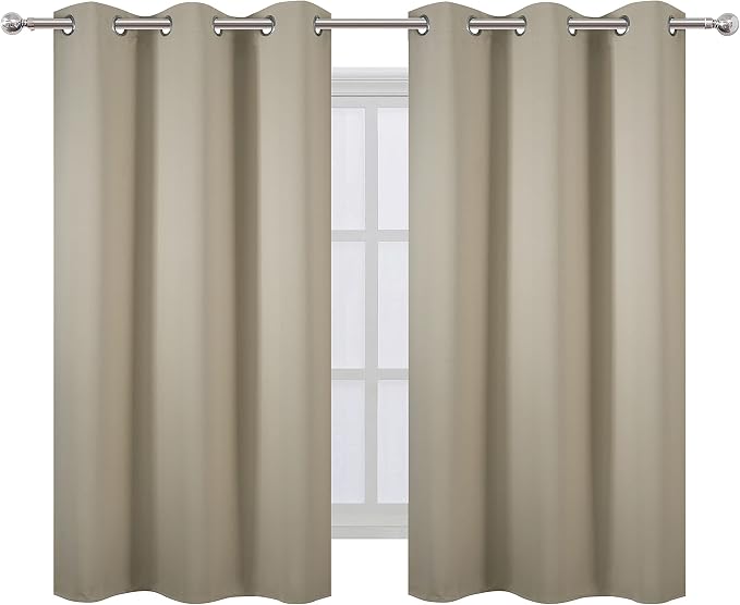 LEMOMO Beige Thermal Blackout Curtains/38 x 54 Inch/Set of 2 Panels Room - Image 2