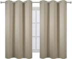 LEMOMO Beige Thermal Blackout Curtains/38 x 54 Inch/Set of 2 Panels Room - Image 2