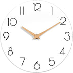 cicininc Wall Clock, 12 Inch Wooden Silent Non-Ticking, Decorative Battery by CICININCOfficial