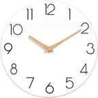 cicininc Wall Clock, 14 Inch Wooden Silent Non-Ticking, Decorative Battery by CICININCOfficial
