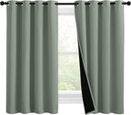 NICETOWN 100% Blackout Curtains 57 inches Long, Double-Deck Completely Blackout by NICETOWN