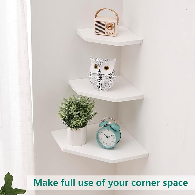 Corner Floating Shelves, Solid Oak Wood Floating Shelves Wall Mount Shelf - Image 5