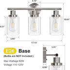 Unicozin 3 Light Vanity Lights, Brushed Nickel Wall Sconce Light - Image 4