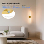 GvvooHome Battery Operated Wall Sconces Set of 2, 10000mAh Wireless - Image 3