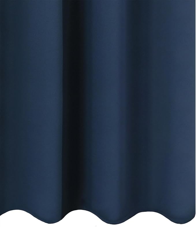 LEMOMO Blackout Curtains 52 x 90 Inch Long Navy Blue Curtains Set of 2 Panels - Image 8