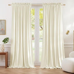 NICETOWN Thermal Insulated Velvet Curtains Ivory White 90 Inch Length, Heavy by NICETOWN