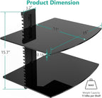 WALI Floating TV Shelf, 2 Tier Glass Projector Shelf - Image 3