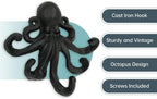 Octopus Cast Iron Wall Hook – Nautical Decorative Key Holder, Coastal Ocean - Image 4