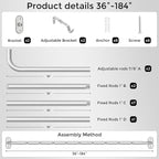 Curtain Rods 36-184 Inch, Living Room, Sliding Door - Image 7