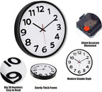 Keepcross 14 Inch Wall Clock Battery Operated Silent Non-Ticking, 3D Big - Image 4
