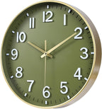 HZDHCLH Wall Clocks Battery Operated, Wall Clock Green Gold, 10 inch Wall Clock - Image 3