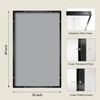 Koonmi Black Mirrors for Wall, 26x38 Inch Bathroom Mirror, Rectangular Wall - Image 2