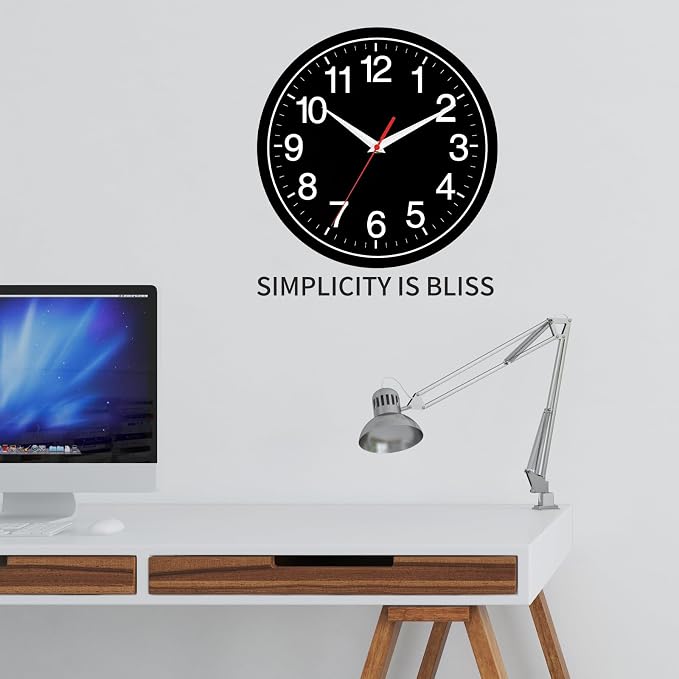 Rohioue Wall Clock Modern 8 Inch Battery Operated Silent Non Ticking Small - Image 3