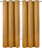 LEMOMO Mustard Yellow Thermal Blackout Curtains/42 x 95 Inch/Set of 2 Panels - Image 2