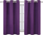 LEMOMO Purple Blackout Curtains 42 x 54 Inch Length Set of 2 Panels Grommet - Image 2