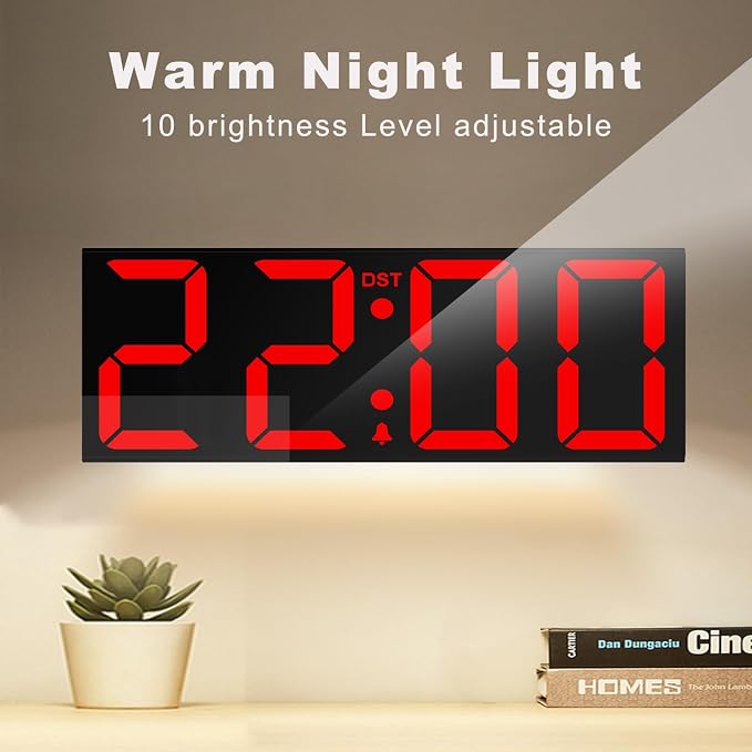 JALL 22'' Large Digital Wall Clock, Big LED Number Dispaly, Night Light - Image 3