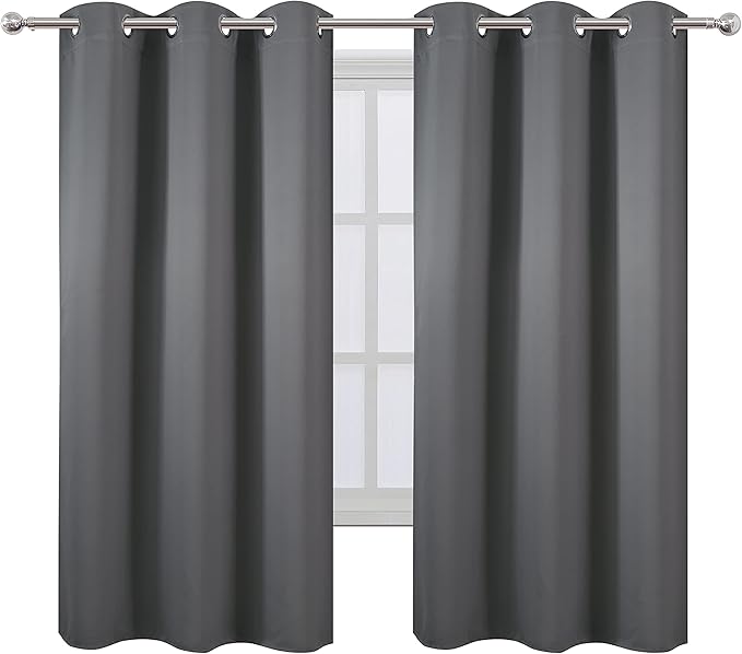 LEMOMO Frost Grey Blackout Curtains 34 x 63 Inch Length/Set of 2 Curtain - Image 2