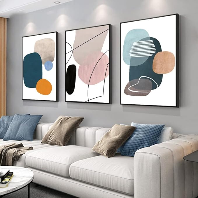 MPLONG Wall Art 3 Pieces Of Framed Decorative Paintings Abstract Simple Orange by MPLONG