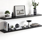 Homeforia Black Floating Shelf 48 inches, High End Solid Real Wood 48 inch Long by Homeforia