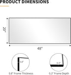 KOCUUY Black Bathroom Mirror, 20x48 Inch Rectangle Mirror - Image 9