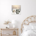 EOBTAIN Zen Flower Canvas Wall Art Bathroom Butterfly and Water Lily Stone - Image 3