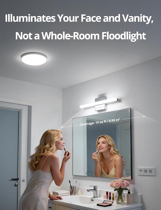 Combuh LED Bathroom Vanity Light Bar 16 Inch 9W IP44 Over Mirror Lighting - Image 6