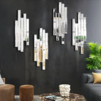 Artisan Set of 4 Silver Beveled Wall Decor Mirrors by VOHJD