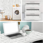Arthome 11 x 100 inches White Gray, Peel and Stick Wallpaper, Wood Contact Paper - Image 5