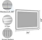 Koonmi 36"x24" LED Mirror for Bathroom, 90CRI Anti-Fog Vanity Mirror - Image 9