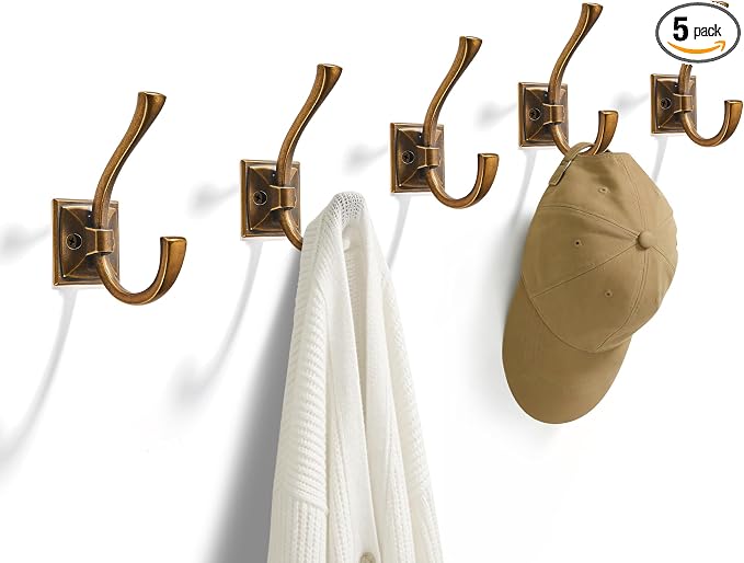 TUNNY 5 Pack Antique Design Wall Hanging Coat Hooks by TUNNY