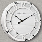 Presentime & Co 10" Farmhouse Series Wall Clock, Shiplap Style, Raised 3D - Image 3
