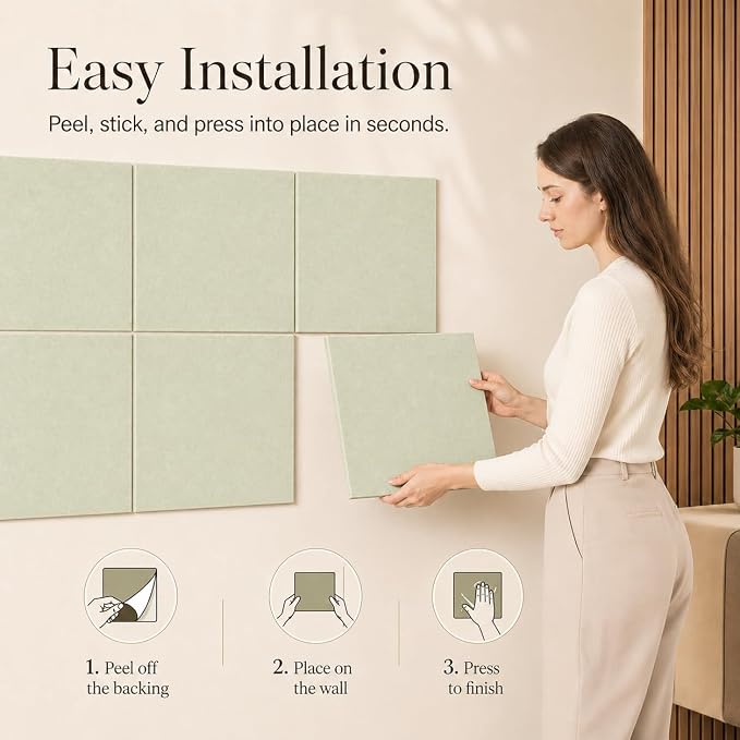 Large Cork Boards for Walls – 48" x 36" Self Adhesive Felt Wall Tiles - Image 4