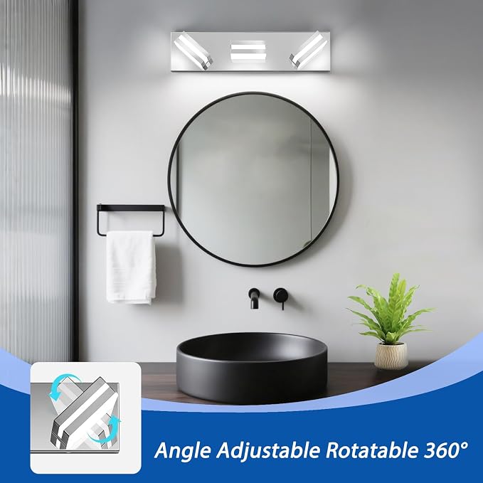 IZORRO LED Modern Bathroom Lights Fixtures, Chrome Acrylic Wall Lighting - Image 2