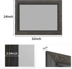YOSHOOT Rustic Wooden Framed Wall Mirror, 32x24 Inch, Natural Wood and Iron - Image 2