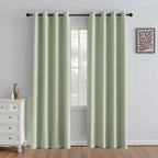 IGEMAEVE Sage Green Curtains 84 Inch Length 2 Panels Set, Light Filtering by IGEMAEVE