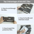 AULIGET 2 Sheets Rust Slate Peel and Stick Backsplash, PVC Mixed Metal Silver - Image 7