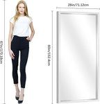 60"x28" Brushed Silver Bathroom Mirror, Large Rectangular Mirror - Image 8