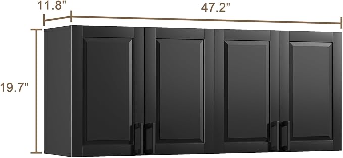 ChooChoo Laundry Room Cabinets, 4 Doors Wall Mounted Storage Cabinet, Kitchen - Image 3