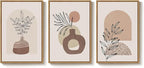 Framed Neutral Boho Wall Art Bedroom, 3 Piece Abstract Bohemian Brown Botanical - Image 9