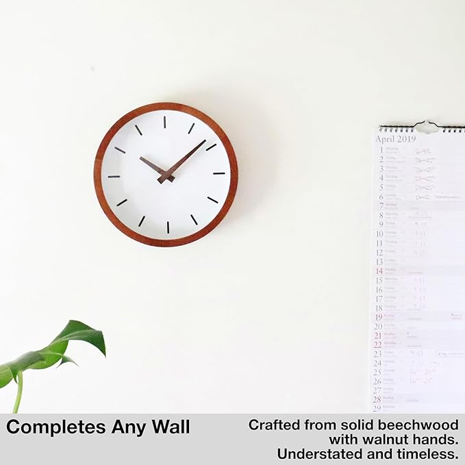 Driini Modern Mid Century Wood Analog Wall Clock - Image 2