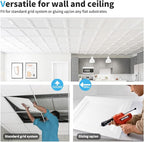 Art3d 12-Pack Square Drop Ceiling Tile 2ft x 2ft in White, PVC Ceiling Panel 24 - Image 4