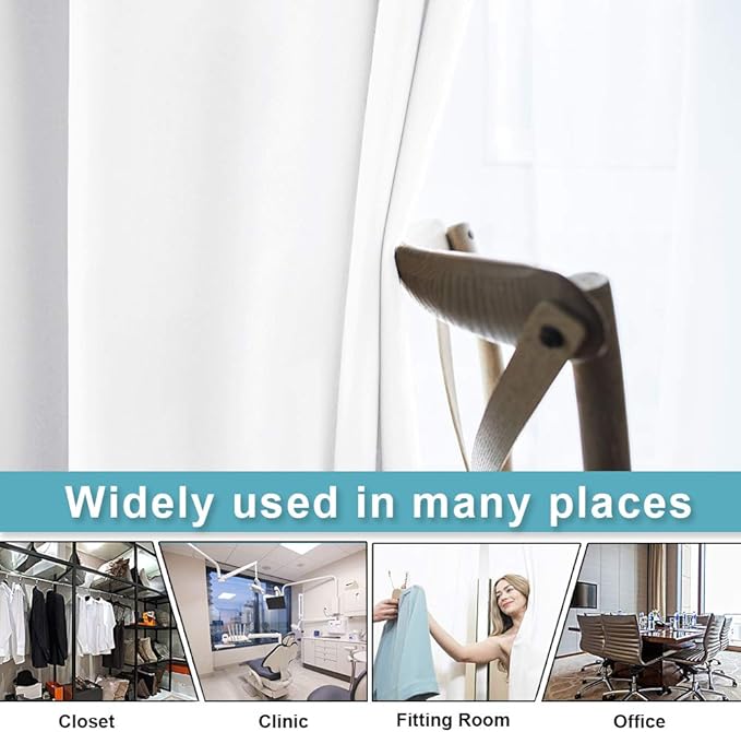 RYB HOME White Curtains 84 inches Long Privacy Room Darkening Energy Saving - Image 3