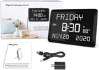 Raynic Digital Clock, 11.5" Large Display Calendar Clock - Image 7