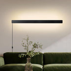 KELUOLY Modern Plug in Wall Lights, 31.4 inch Frosted Black LED Long Wall Sconce by KELUOLY