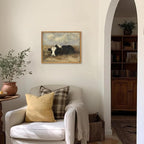 AtterrirArt Vintage Framed Wall Art, Rustic Cow Picture Painting Print - Image 2