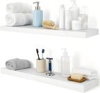 Rustic Floating Shelves 36 inch Long 8 inch deep Set of 2, Solid Wood Wall by xwne