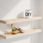 Homeforia 24 inch Wood Floating Shelves, High End Solid Natural Wood 24inch by Homeforia